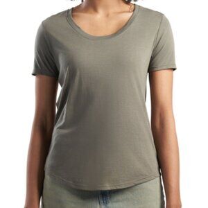 Gray Green Relaxed Scoop Bottom Bamboo T-Shirt